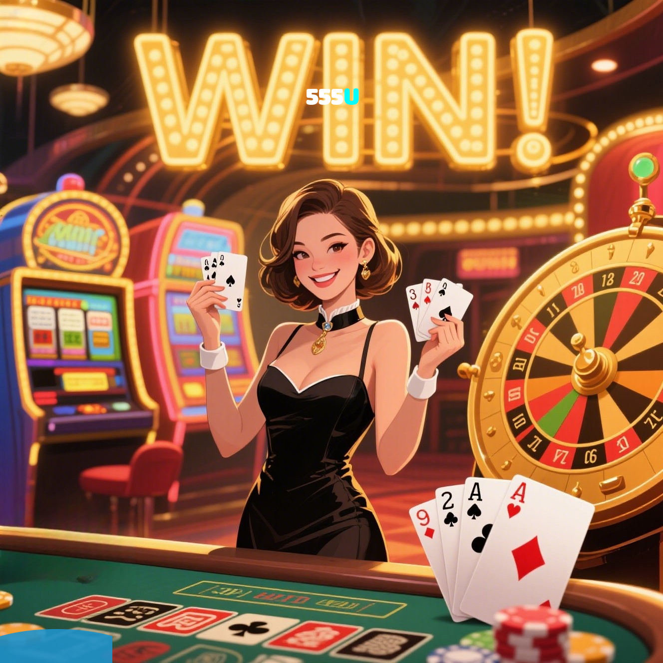 555U:Mostre sua habilidade nas mesas de poker e vença os adversários!