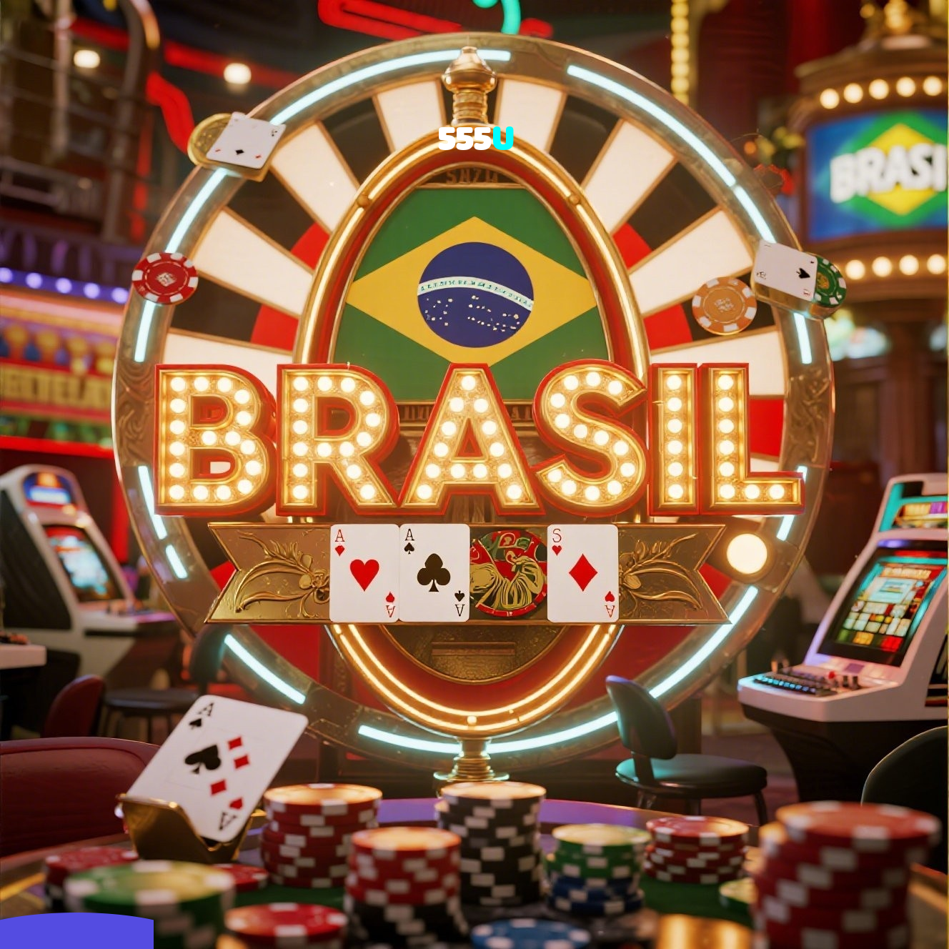 555U:Gire as slots e conquiste jackpots de tirar o fôlego!
